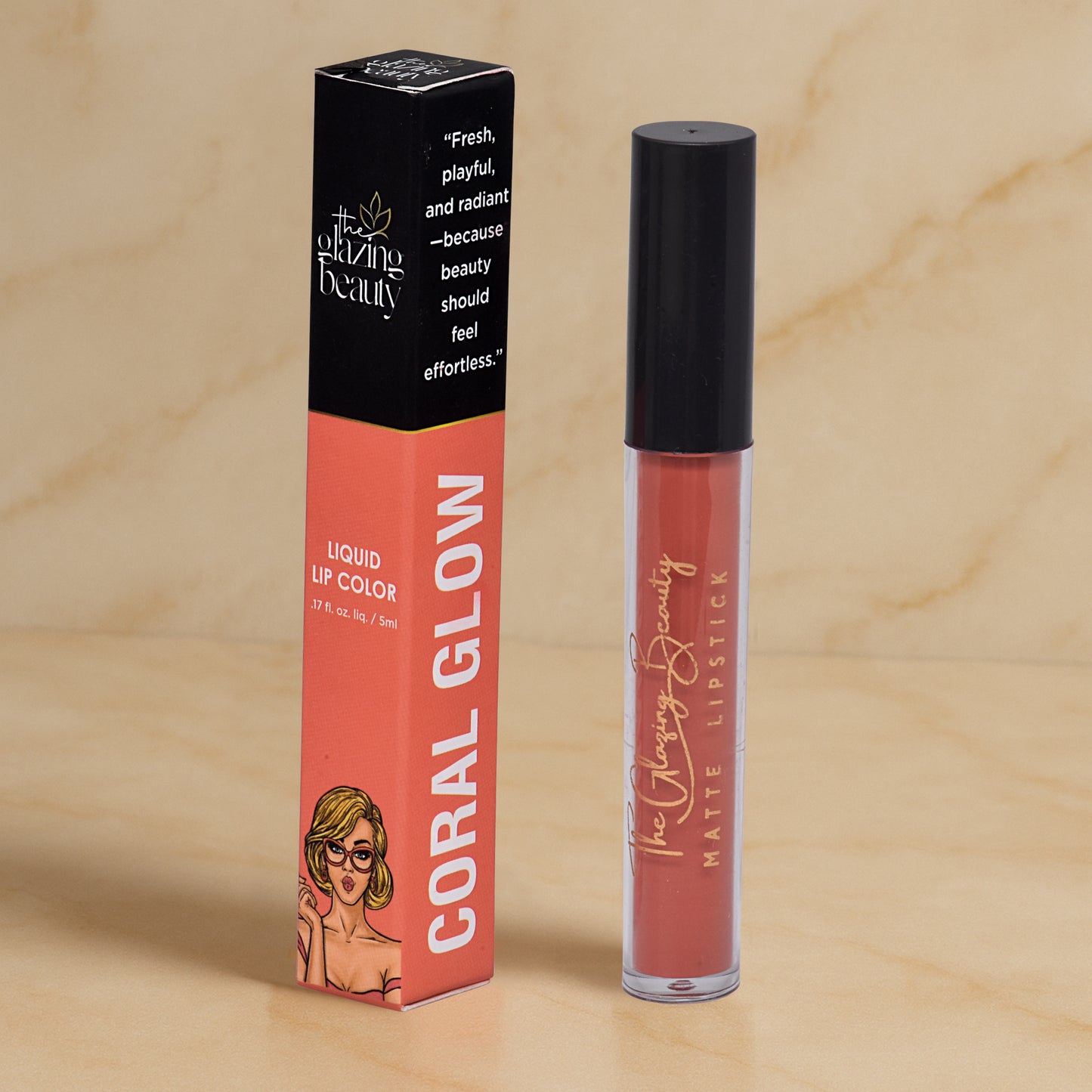 Coral Glow – Coral Brown Liquid Lipstick