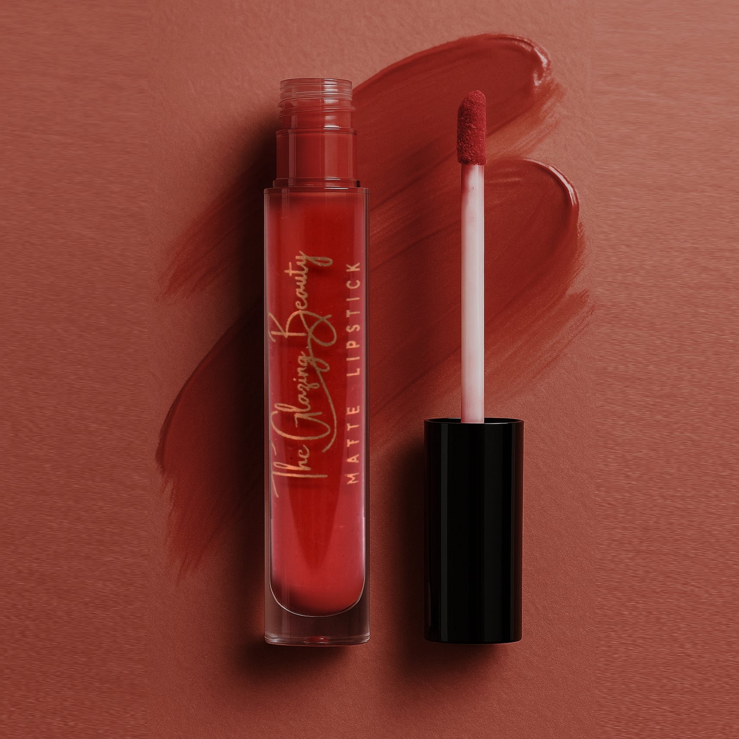 Scarlet Charm – Bold Red Liquid Lipstick