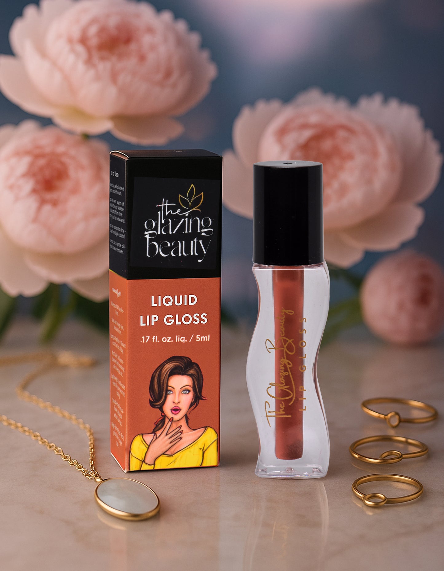 Caramel Glow – Nude Brown LipGloss