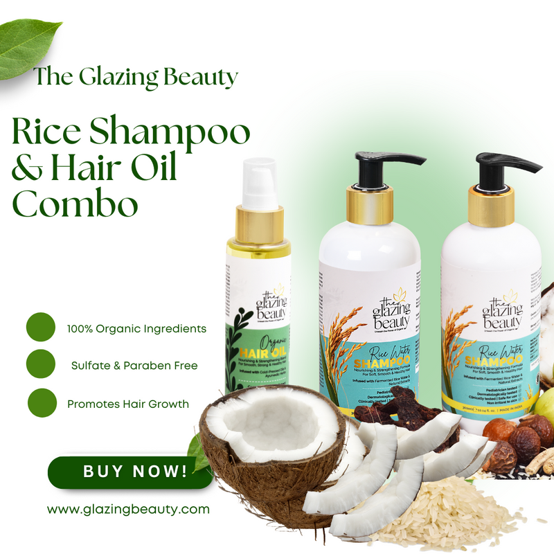 The Glazing Beauty Rice Shampoo & Hair Oil Combo