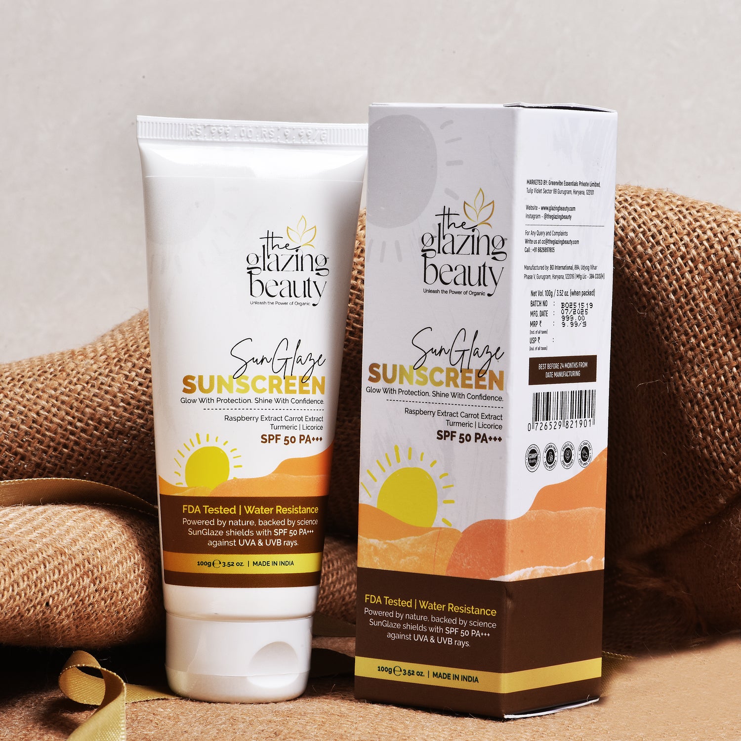 SunGlaze Sunscreen 100 Grams || UVA and UVB Rays Protection || SPF 50 PA+++