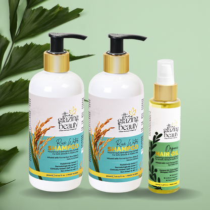 The Glazing Beauty Rice Shampoo & Hair Oil Combo