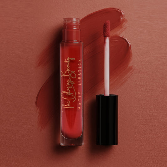 Scarlet Charm – Bold Red Liquid Lipstick