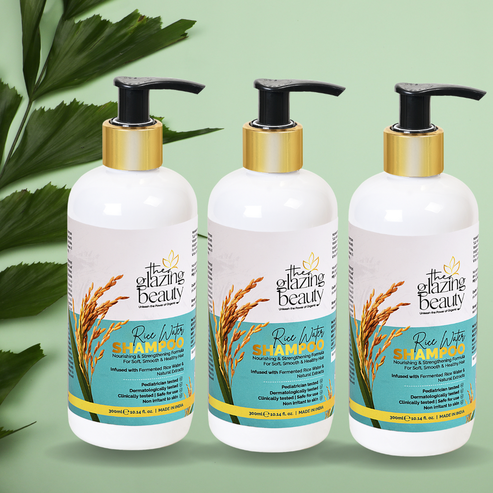 Organic Rice Shampoo Combo - Pack of 3 – The Glazing Beauty