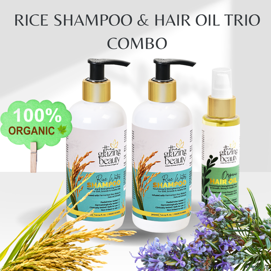 The Glazing Beauty Rice Shampoo & Hair Oil Combo