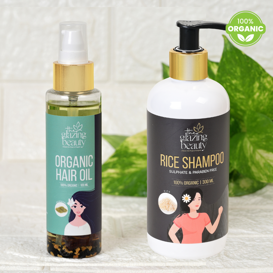Rosemary Hair Oil & Rice Shampoo Combo