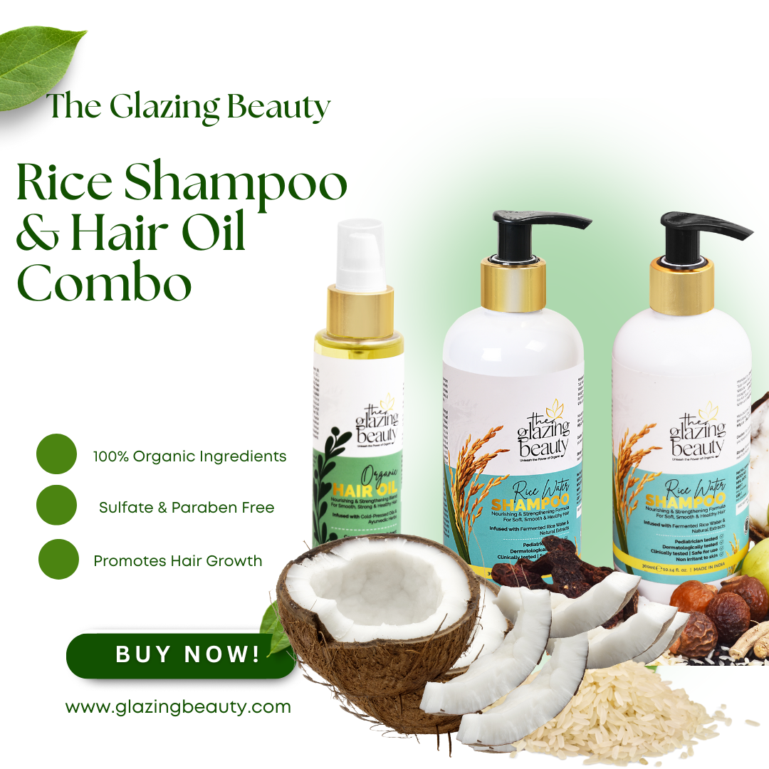 The Glazing Beauty Rice Shampoo & Hair Oil Combo