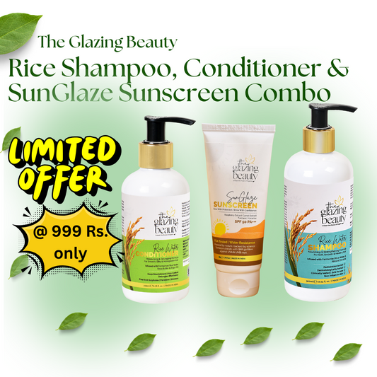 Rice Organic Shampoo, Conditioner & SunGlaze Sunscreen Cream