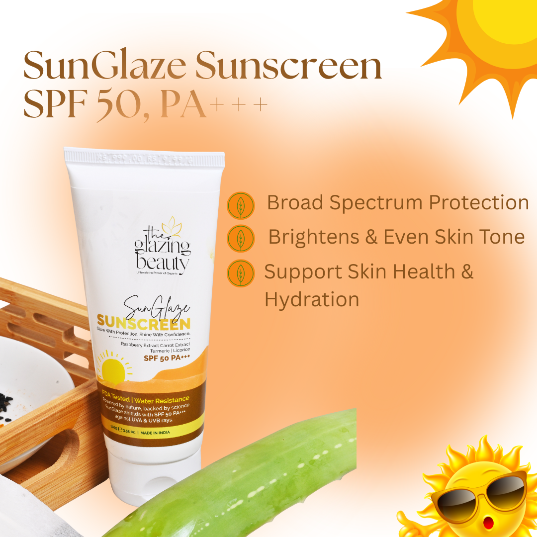 SunGlaze Sunscreen 100 Grams || UVA and UVB Rays Protection || SPF 50 PA+++