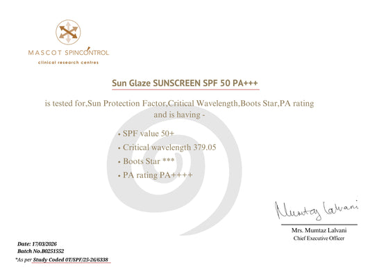 SunGlaze Sunscreen 50 Grams || UVA and UVB Rays Protection || SPF 50 PA+++