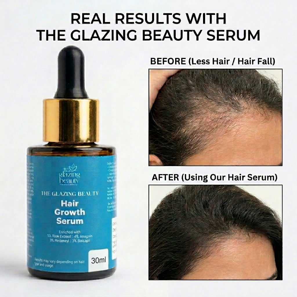 The Glazing Beauty Hair Regrowth Serum- 3% Redensyl, 4% Anagain & 3% Capilia Stem Cell Complex